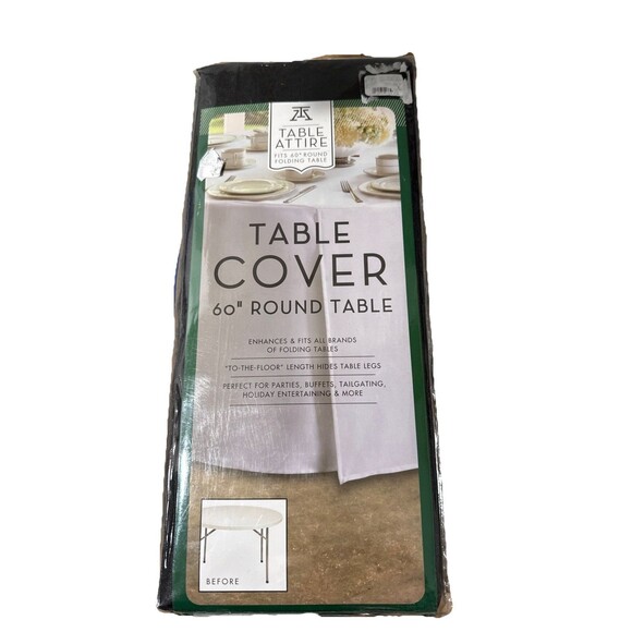 Table Attire Red Banquet to the Floor Tablecloth 60" Round Table 100% Polyester - Picture 2 of 5